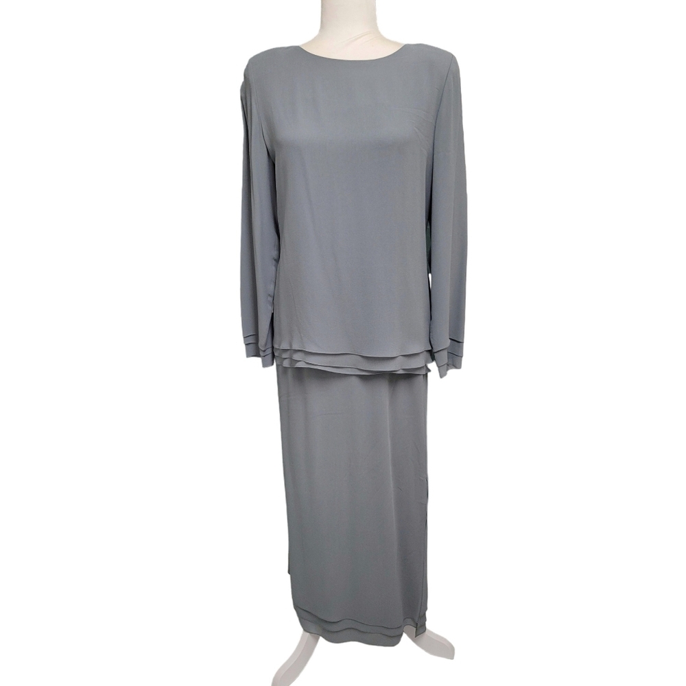 Miller Shor Vintage 2 Piece 100% Silk Crape Skirt and Top Size 8